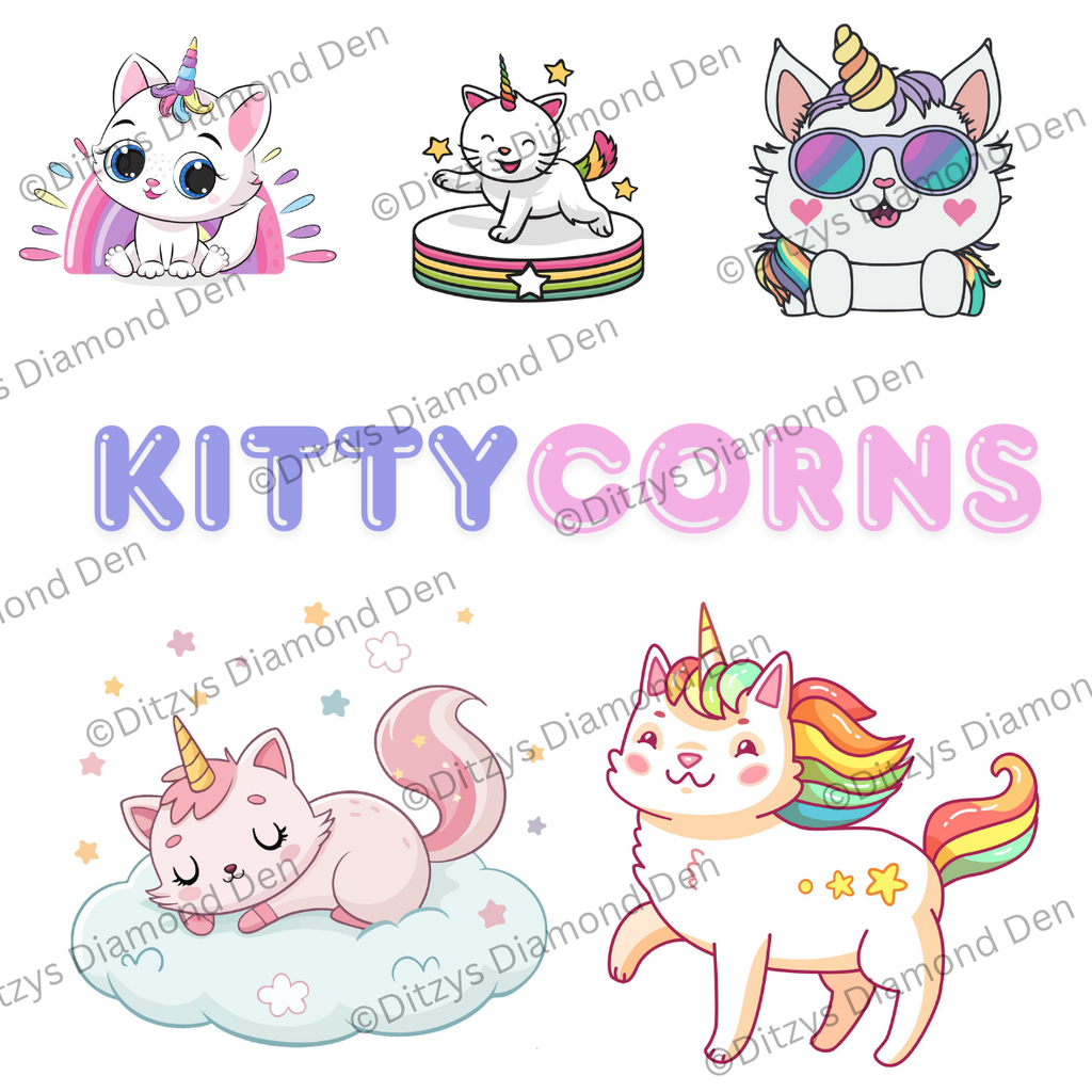 🌈KittyCorns — Mini Diamond Painting Collection 🦄