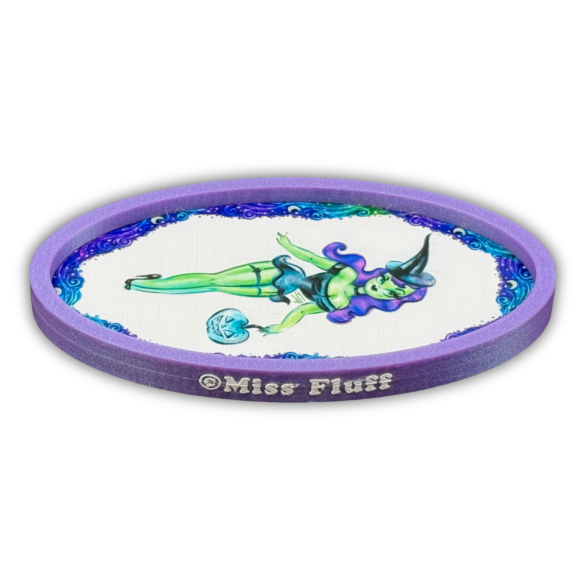 💚🖤©Miss Fluff The Sparkle Witch Edition Diamond Painting Trinket Tray 🖤💚