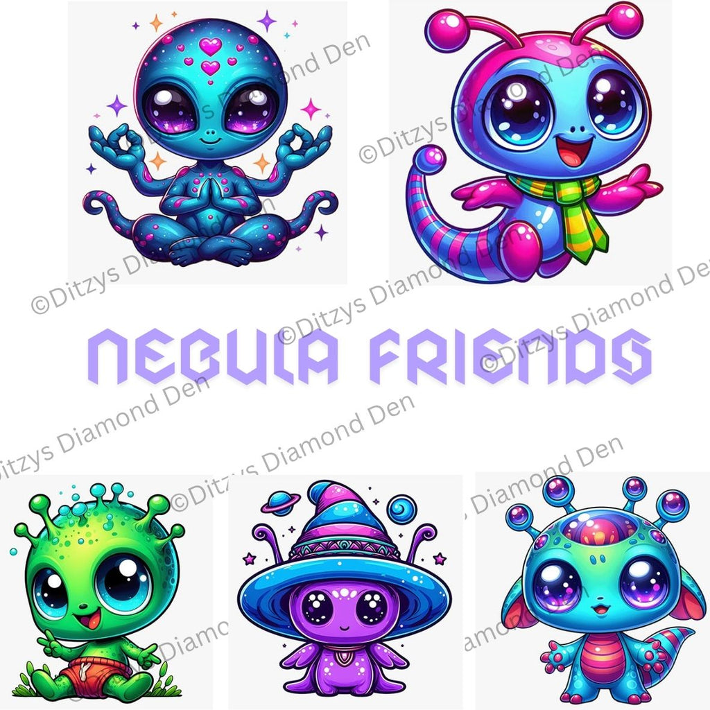 🛸🌟Nebula Friends 25x25cm — Mini Diamond Painting Collection🌟🛸