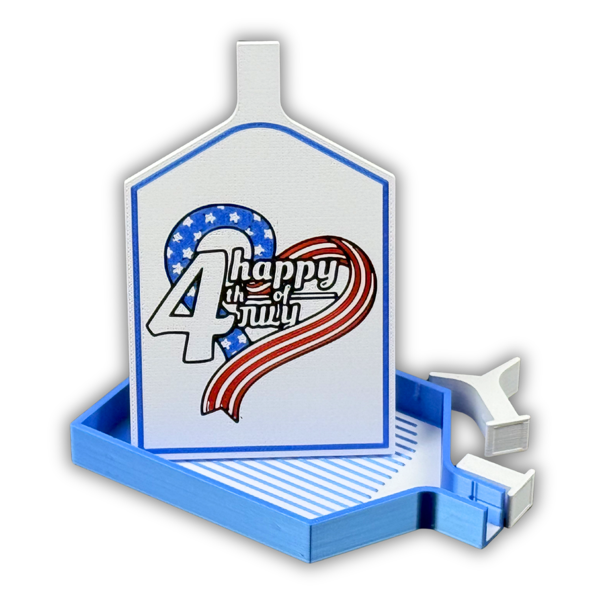 ❤️🤍💙4th of July Heart Diamond Painting Tray 💙🤍❤️