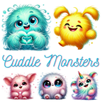 Cuddle Monsters 25x25cm — Mini Diamond Painting Collection