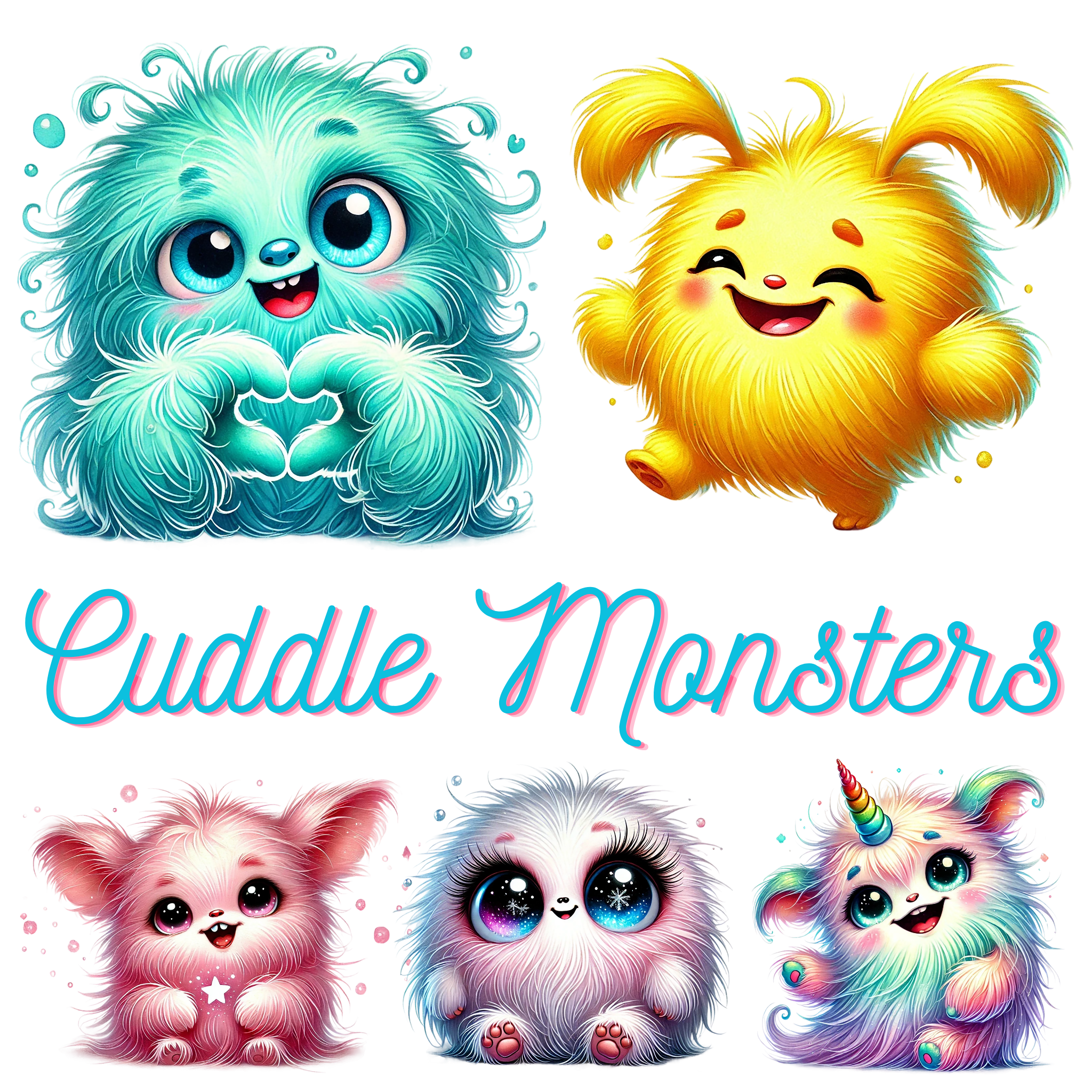 Cuddle Monsters 25x25cm — Mini Diamond Painting Collection
