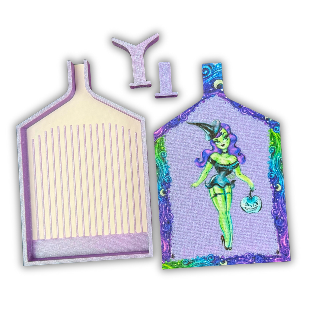 🖤💚Licensed Miss Fluff© Sparkle Witch Edition Diamond Painting Tray 💚🖤