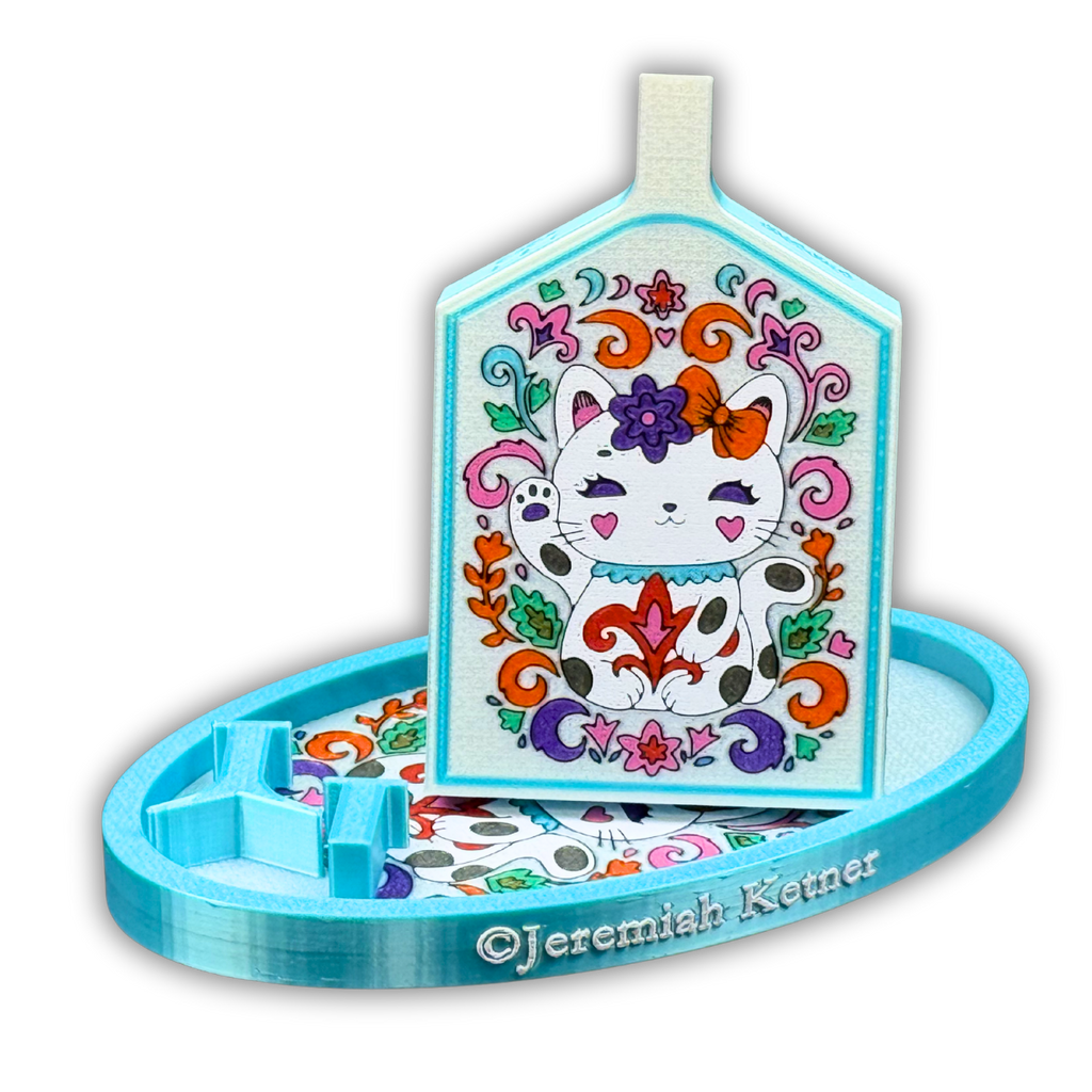Rococo Cat – ©Jeremiah Ketner Licensed Tray & Trinket Tray Bundle